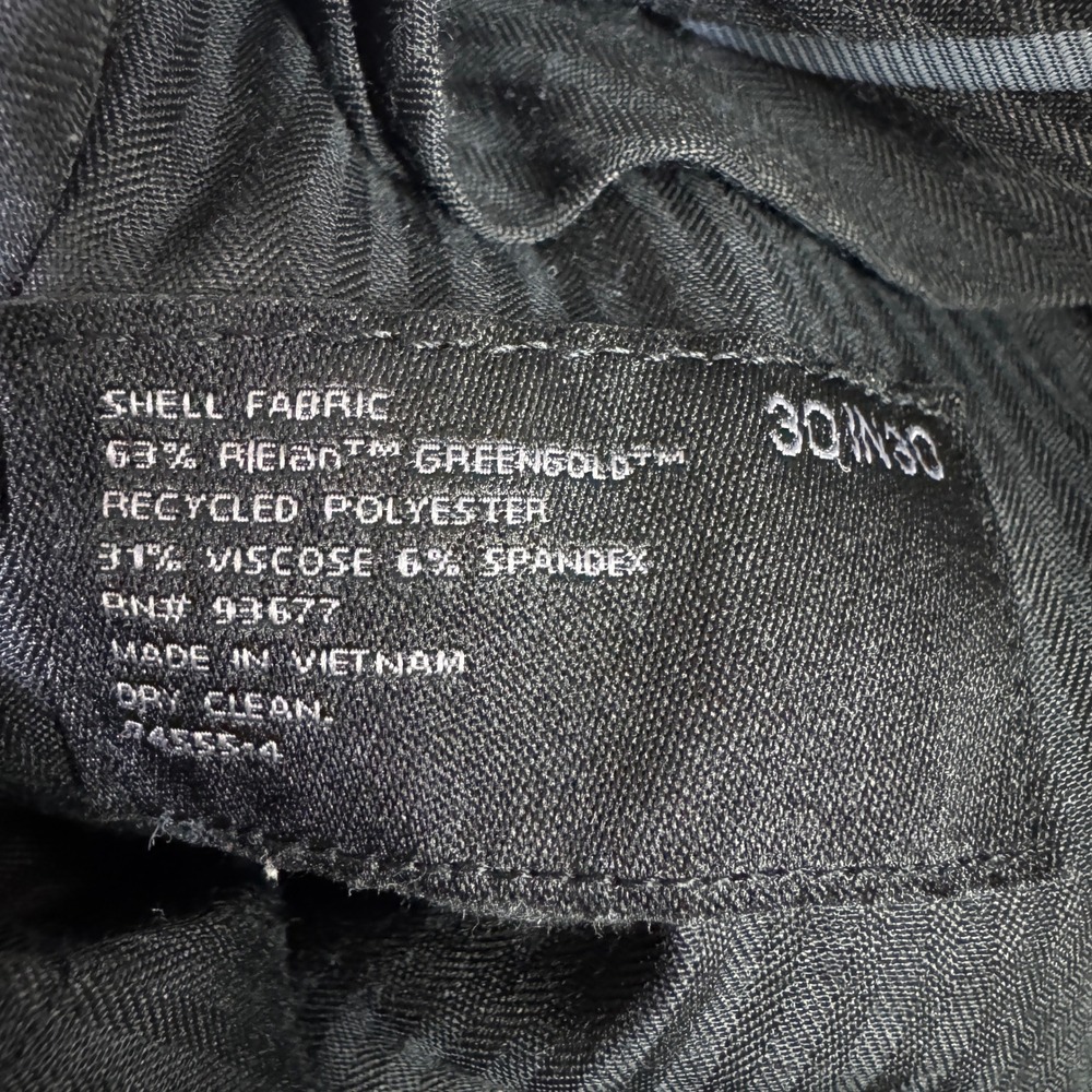 J Ferrar Mens Slim Fit Dress Pants Black Recycled Polyester Trousers 30x30 - Picture 3 of 10